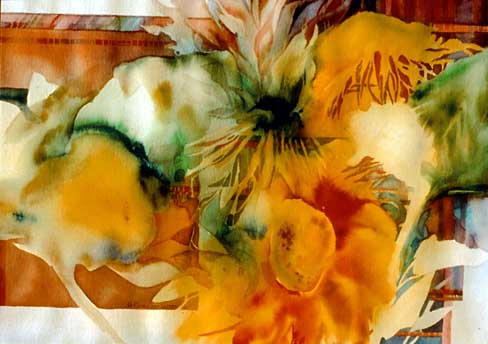 Watercolor painting Sunflowers... by Helen Grainger Wilson.